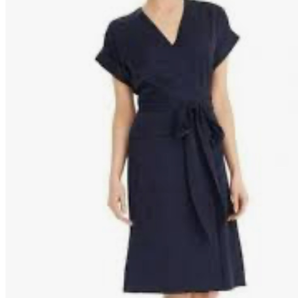 J. Crew Navy Wrap Midi Dress